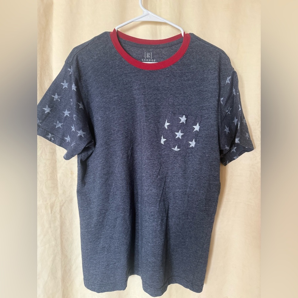 George T-shirt, Men’s medium red white and blue, 4th of July patriotic T-shirt